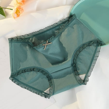 

Quealent Womens Boxers Womens Sexy Lace Thong Panties Seamless Solid Color Comfortable Low Waist Panties E L