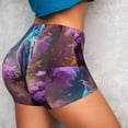 thumbnail image 4 of Lsque Beautiful Flower Blue Bird Pattern High Waisted Biker Shorts for Women-Tummy Control Fitness Athletic Workout Running Yoga Gym Shorts,Moisture-Wicking-Small, 4 of 9