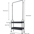 thumbnail image 3 of TFCFL Heavy Duty Clothes Rack with Shelves, Rolling Garment Rack with Lockable Wheels, Metal Sturdy Rolling Clothing Racks for Hanging Clothes, Portable Sturdy Coat Rack (Black), 3 of 9