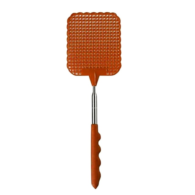 Extendable Fly Swatter Stainless Steel Telescopic Handle Insect Swatter Portable Mosquito Control Swatter for Insects Indoor Outdoor Kitchen Garden Camping