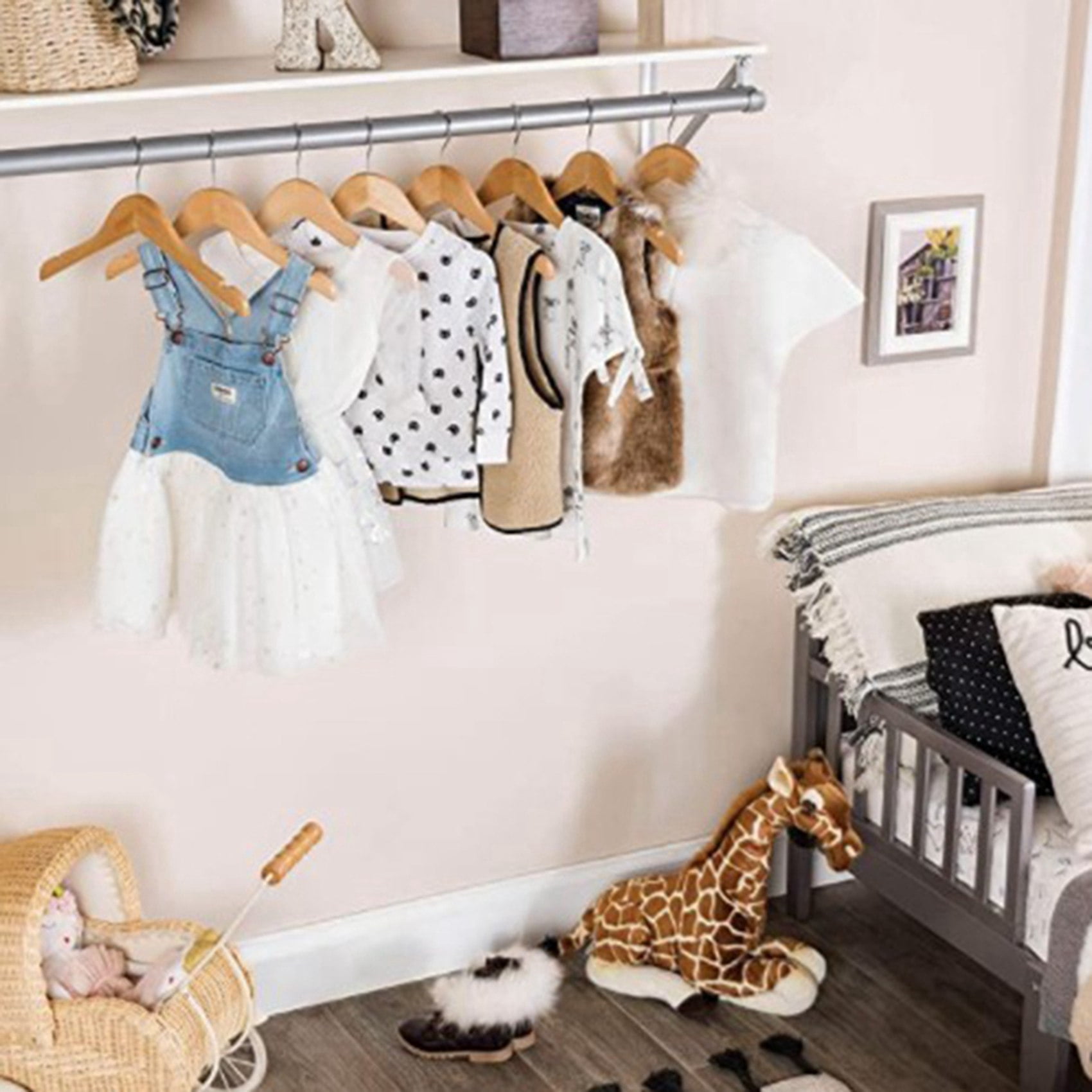 Wooden Children's/Children's Hangers (20 Pack) Smooth and Wooden Baby/Parenting Hangers-12.5 Inch-Space Saving