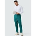 thumbnail image 5 of Men's Golf Pants with 5 Pockets Slim Fit Stretch Sweatpants Casual Travel Dress Work Pants for Men Turquoise XXXL, 5 of 7