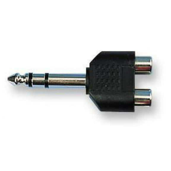 PRO SIGNAL - Adaptor, 2x Phono Socket to 6.35mm Plug Stereo