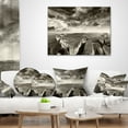 thumbnail image 3 of Designart Aerial View of Ocean Road Black - Seascape Throw Pillow - 16x16, 3 of 4