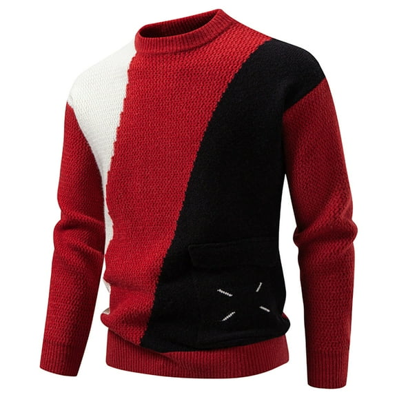 Christmas Sweaters For Men Knitted Sweater Coat Autumn Winter Fashion Two Tone Design Long Sleeve Button Front Casual Warm Outwear Soft Comfortable Pullover