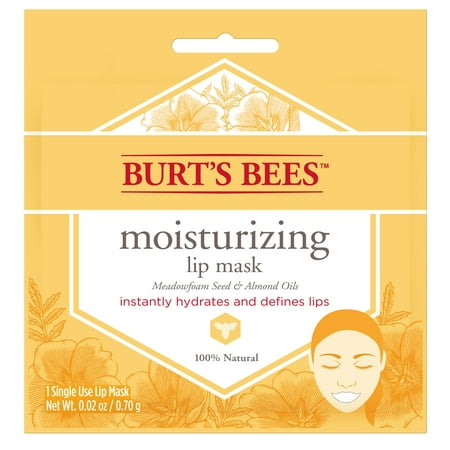 (2 Pack) Burt's Bees 100% Natural Moisturizing Lip Mask, Single Use Conditioning Lip Care , 1 (Best Damn Lip Mask Dupe)