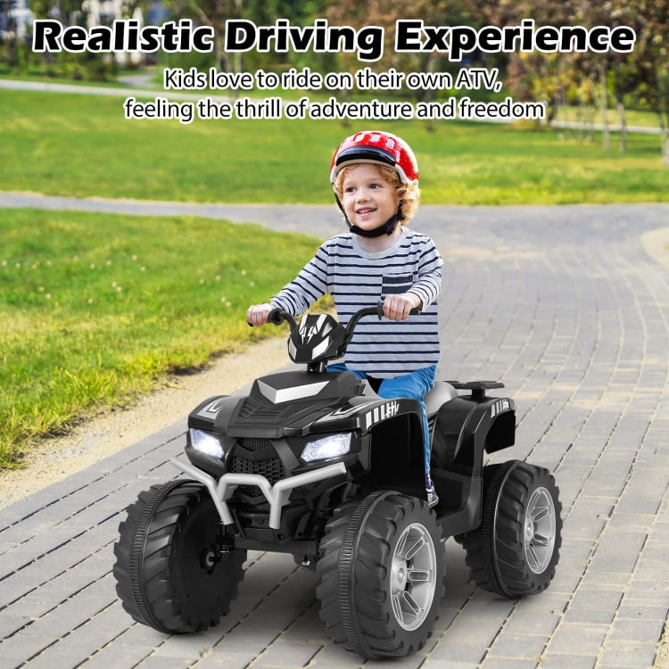 Resenkos 24V Kids Ride On Electric ATV, Ride On Toy Car for Kids 3-8 Boys & Girls Black