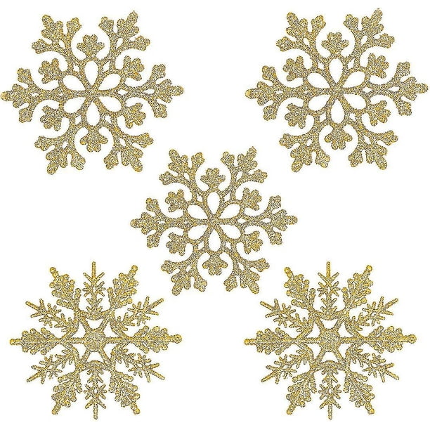Copos De Nieve Decoración Navideña, 24 Piezas De Decoración De Copos De Nieve, Decoraciones Para Árboles De Navidad Brillo, Decoración Para Árboles De Navidad Copo De Nieve, Navidad