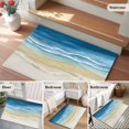 thumbnail image 6 of Navy Blue Gradient Beach Washable Small Entryway Area Rugs 2'x3', Abstracts Seaside Ocean Wave Coastal Low Pile Throw Rug Non-Slip Sturdy Edge Binding Carpet for Front Door Floor Room Entry, 6 of 9