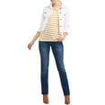 thumbnail image 4 of Oh! Mamma Women's Maternity Bootleg Jeans with Full Panel and Belted Detail, 4 of 5