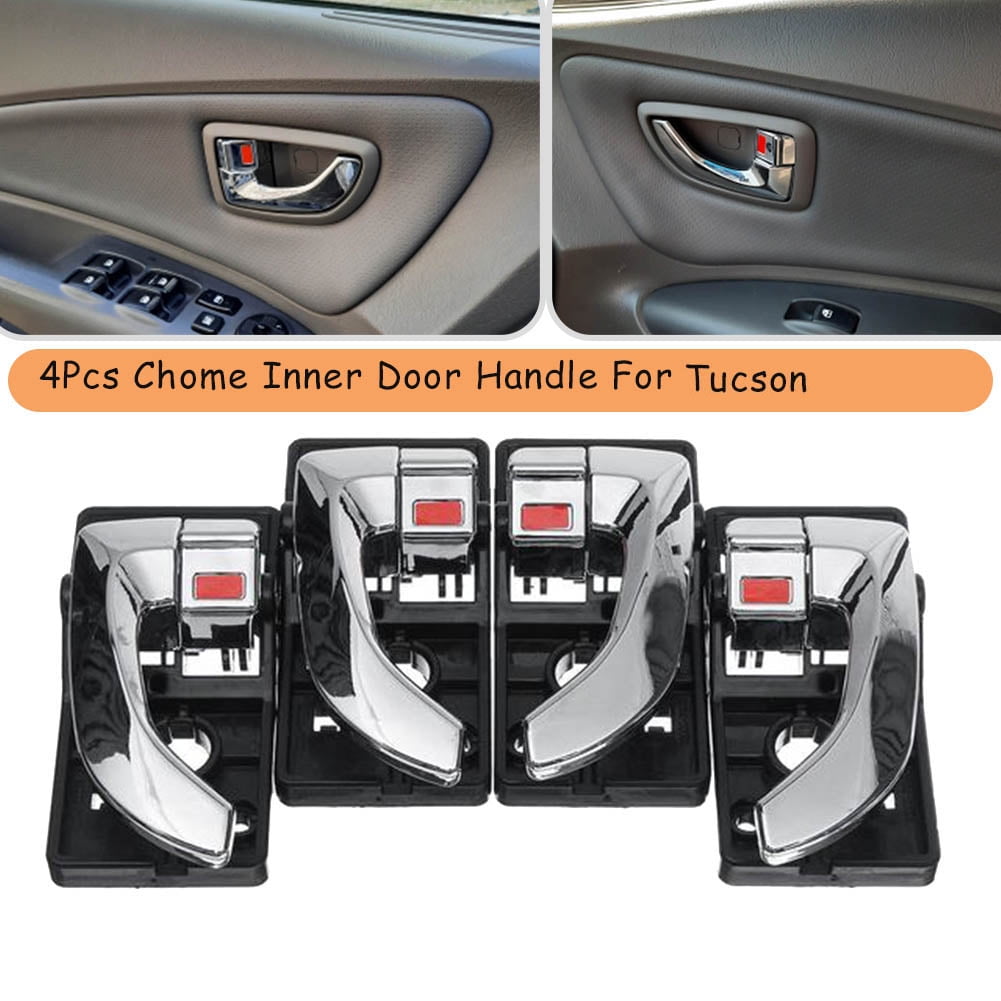 Set 4 Inside Interior Front Rear Door Chrome Handle for Hyundai Tucson 2005-2009