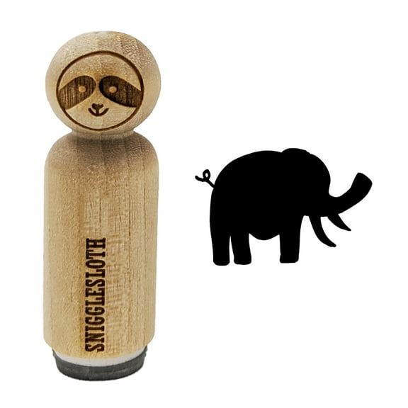 Elephant Doodle Solid Rubber Stamp for Scrapbooking Crafting Stamping - Mini 1/2 Inch