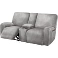 thumbnail image 1 of Funda de terciopelo para sofá de dos plazas reclinable con consola central, 1 of 7