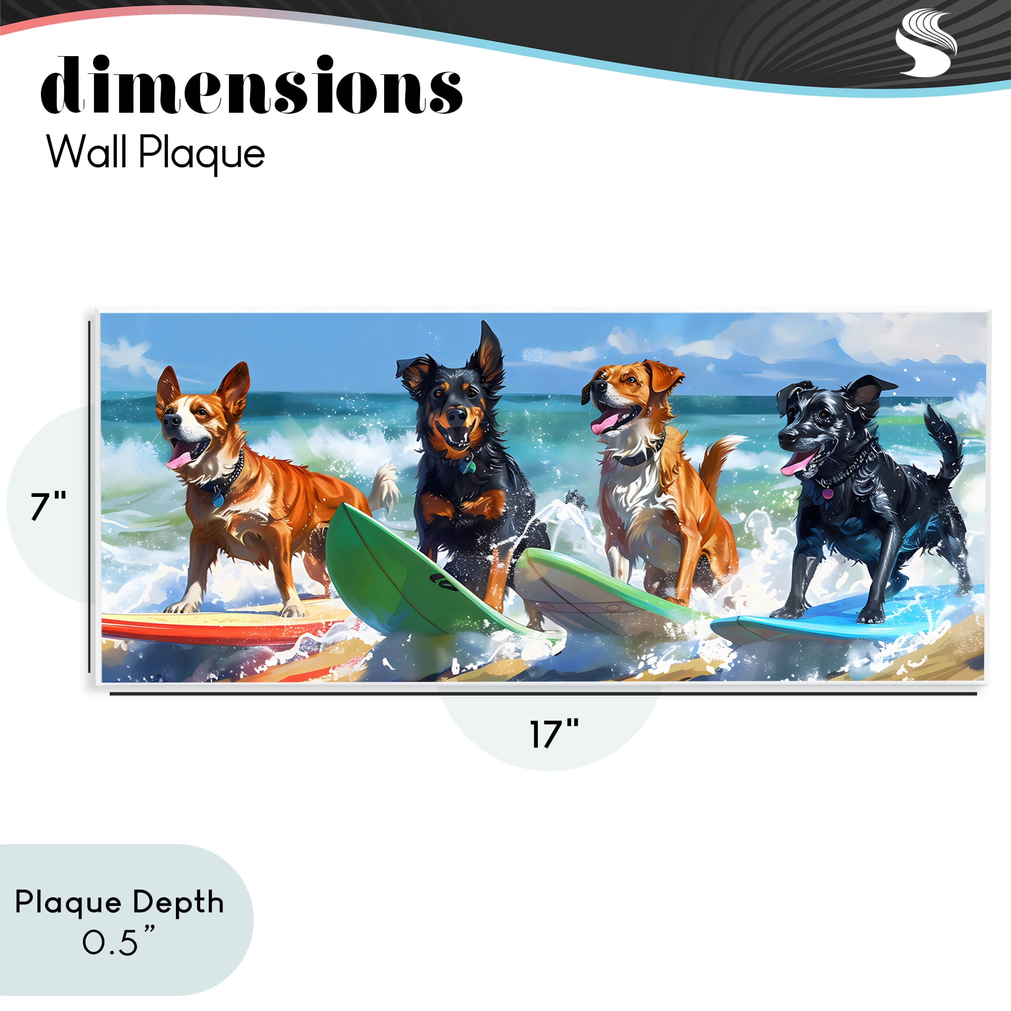 Stupell Industries Dogs on Surfboards Summer Fun Wall Plaque Art, design by Creative Studio