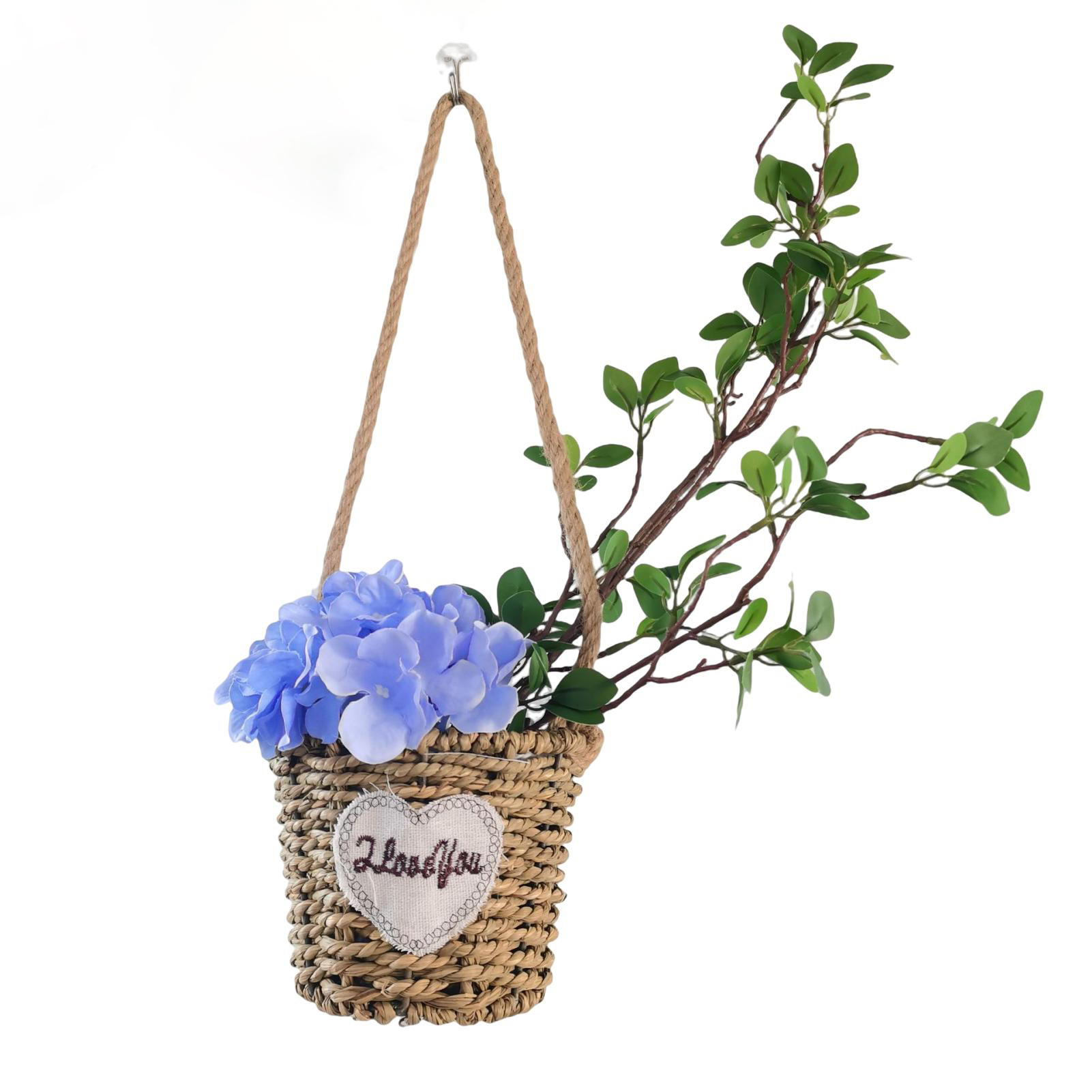DISHAN Spring Flower Hanging Basket Wreath Pendant Antifade