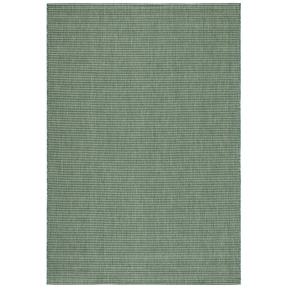 SAFAVIEH Courtyard Sloan Solid Indoor/Outdoor Area Rug, Dark Green/Beige, 5'3" x 7'7"