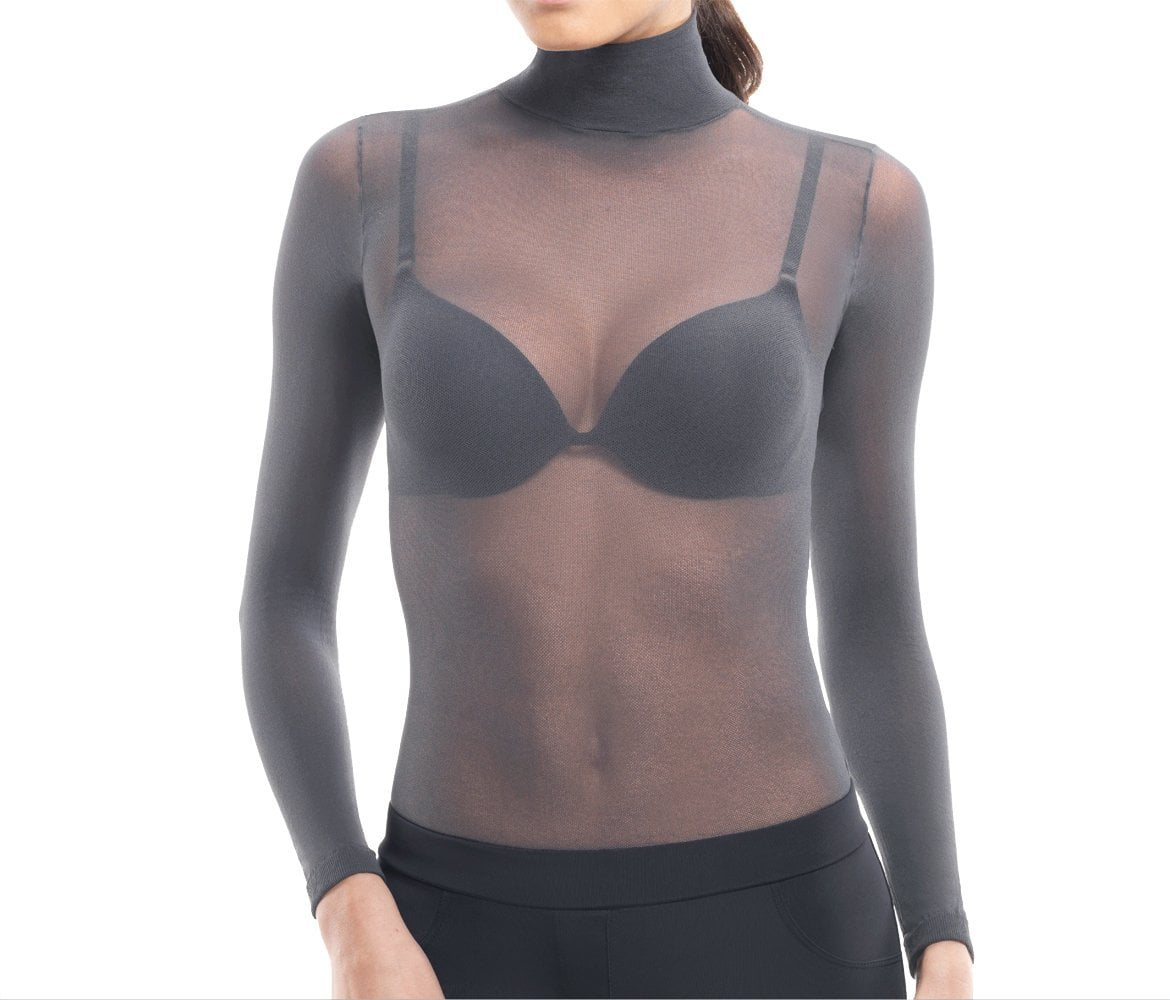 Lupo Second Skin Women's Long Sleeve Sheer See Through Mesh