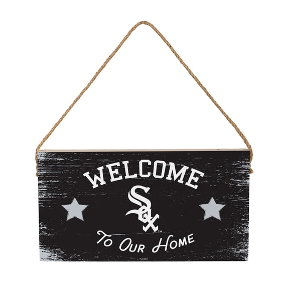 Chicago White Sox 6" x 11" Welcome Home Wood Wall Sign with Rope Hanger