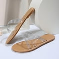 thumbnail image 6 of Summer New Large Size Rhinestones One Line Flat Outside To Wear Beach Sandals Sandals for Women Silver 36, 6 of 8