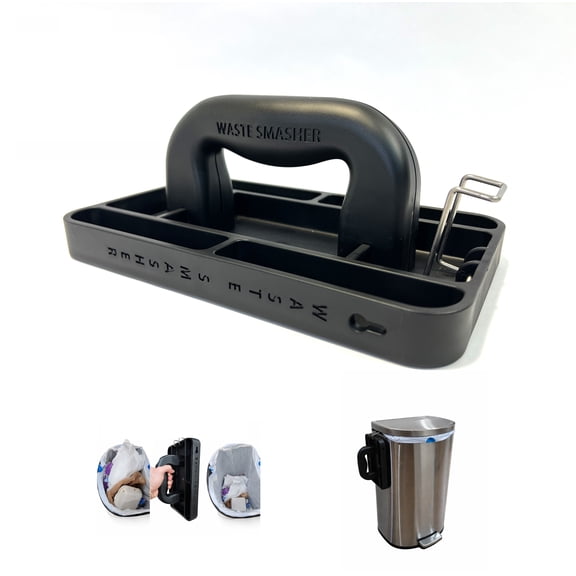 Waste Smasher Hand-Held Manual Trash Compactor, Dishwasher Safe, Black