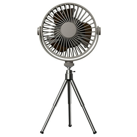 

Eummy Tripod Table Fan Rechargeable Adjustable Speed Standing Up Fan with 2000mAh Battery and 3 Speeds Portable Remote Control Pedestal Fan with Light for Home Office Fishing Camping