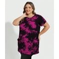 thumbnail image 3 of TIYOMI Ladies Plus Size 4X Purple Tie Dye Shirts Summer Short Sleeve Tops Crewneck Pocket Tee Oversize Boyfriend Tunic Blouses Casual Loose Fit T-Shirt 4XL 24W 26W, 3 of 6