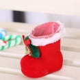 thumbnail image 4 of 12 Uds decoración navideña colgante gota patrón de Papá Noel decoración navideña flocado media bota bolsa de dulces, 4 of 8