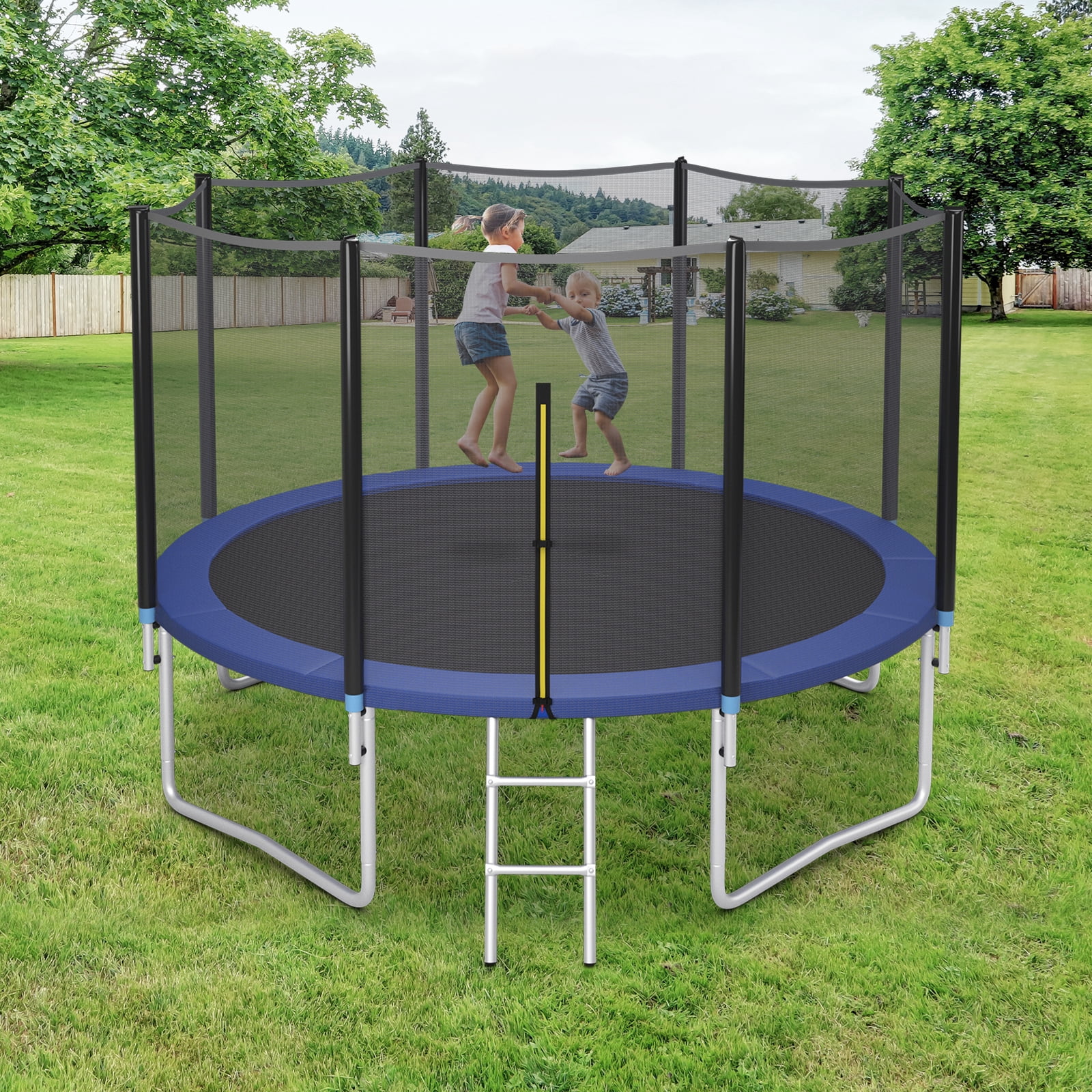 Patiojoy 14ft Trampoline with Safety Enclosure Net & Spring Pad Jumping Mat