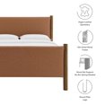 thumbnail image 4 of Platform Bed Frame, Full, Walnut Tan, Faux Leather, Hotel Bedroom, Modern Contemporary, HB38186, 4 of 9