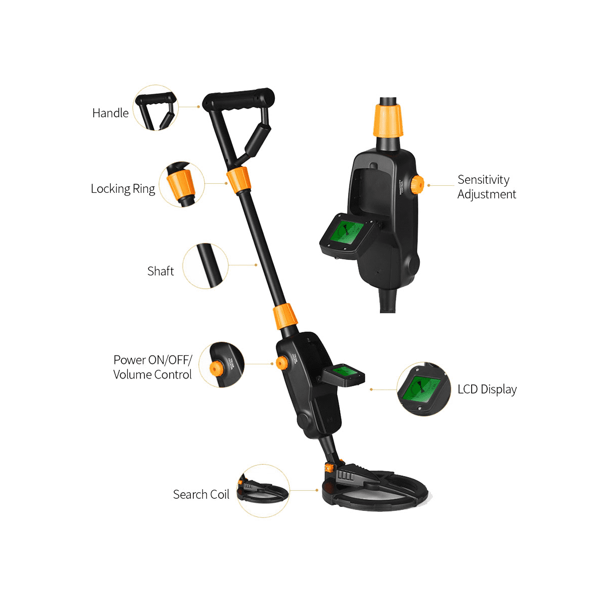 MD1008A Underground Metal Detector Gold Silver Jewelry Treasure Search Finders Waterproof Treasure Metal Seeker Tool