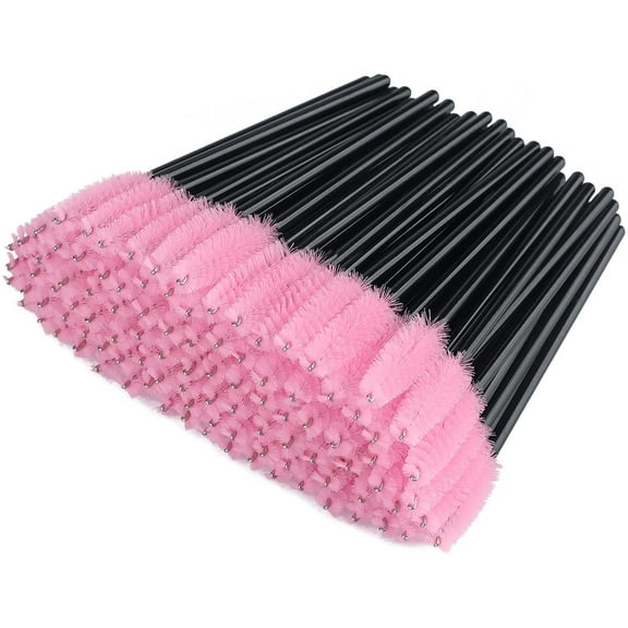 100 PCS Black and Pink Eyelash Brushes Spoolies - EyebrowBrushes -Disposable- Eyelash Extension Brushes for Extensions
