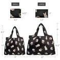 thumbnail image 2 of Wrapables Large & Small Foldable Tote Nylon Reusable Grocery Bags, Set of 2, Cute Kitty, 2 of 5