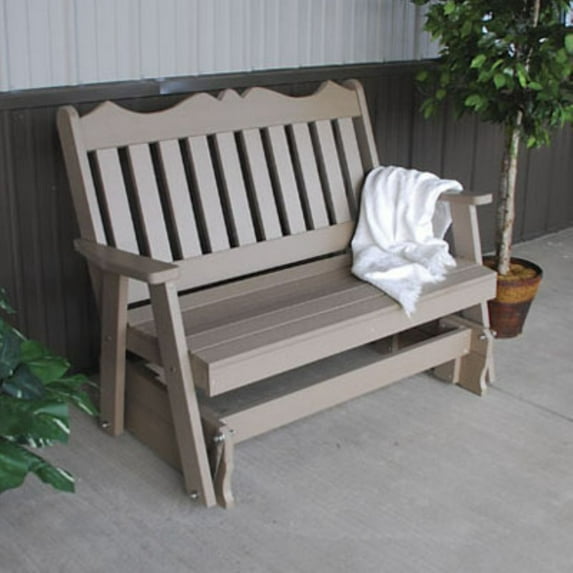 A & L Furniture Royal English Recycled Plastic 4 ft. Outdoor Glider