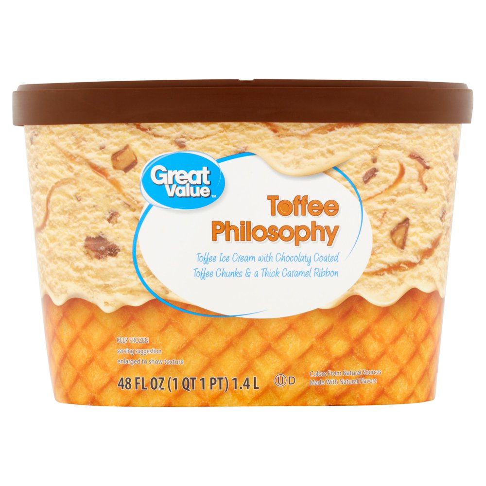 Great Value Toffee Philosophy Ice Cream, 48 oz