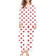 thumbnail image 4 of Xmyrz Valentine's Day Cute Pajama Sets For Women Heart Shaped Printed Stylish Recreation Long Sleeved Pants Set Sleepwear Pj Outfit Sets, 4 of 5