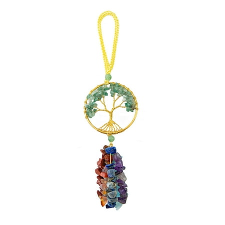 

HOMEMAXS Crystal Tree Drop Pendant Hanging 7 Chakra Stone Ornament Window Decoration