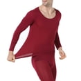 thumbnail image 1 of Qarigey Conjunto de ropa interior térmica sin costuras, fino, cómodo, otoño, calzoncillos largos, parte inferior, hogar, oficina, Base cálida, Ropa interior Hombre Rojo Tipo 2 Qarigey AP013730-04, 1 of 6