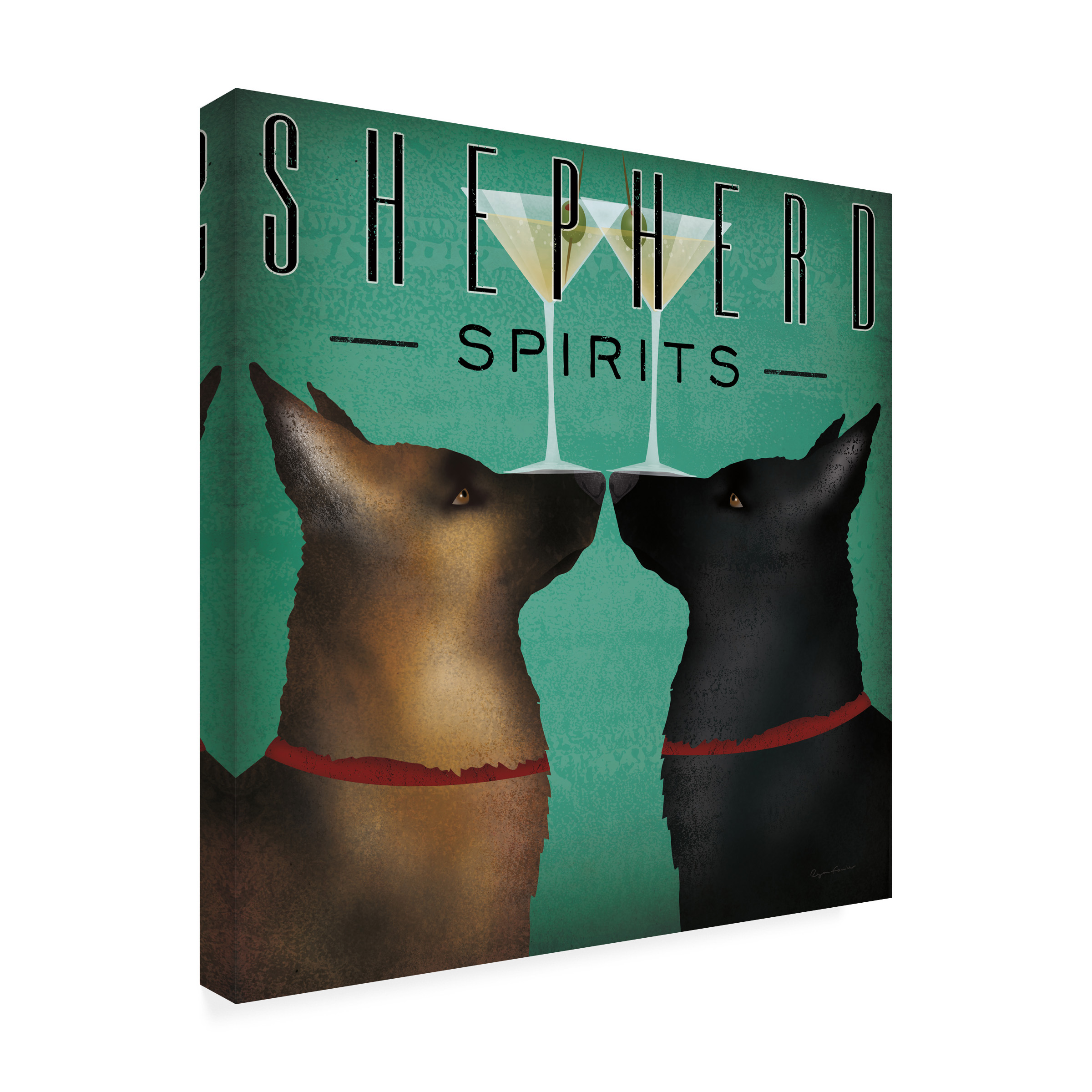 Trademark Fine Art 'Double Shepherd Spirits' Canvas Art by Ryan Fowler