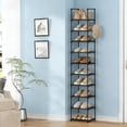 thumbnail image 4 of 10 Tier Narrow Metal Shoes Rack, Bug Hull Slim Stackable Shoes Shelf with Hooks, Shoe Tower for 10-12 Pairs Shoe and Boots Organizer, Black, 4 of 9