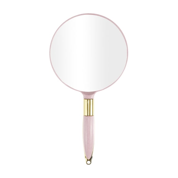 Unique Bargains Round Hand Mirror for Women Pink