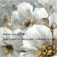 thumbnail image 5 of Bathroom Flower Picture Wall Art White and Gray Floral Painting on Canvas with Gold for Bedroom Powder Room Decor 12x12, 5 of 5