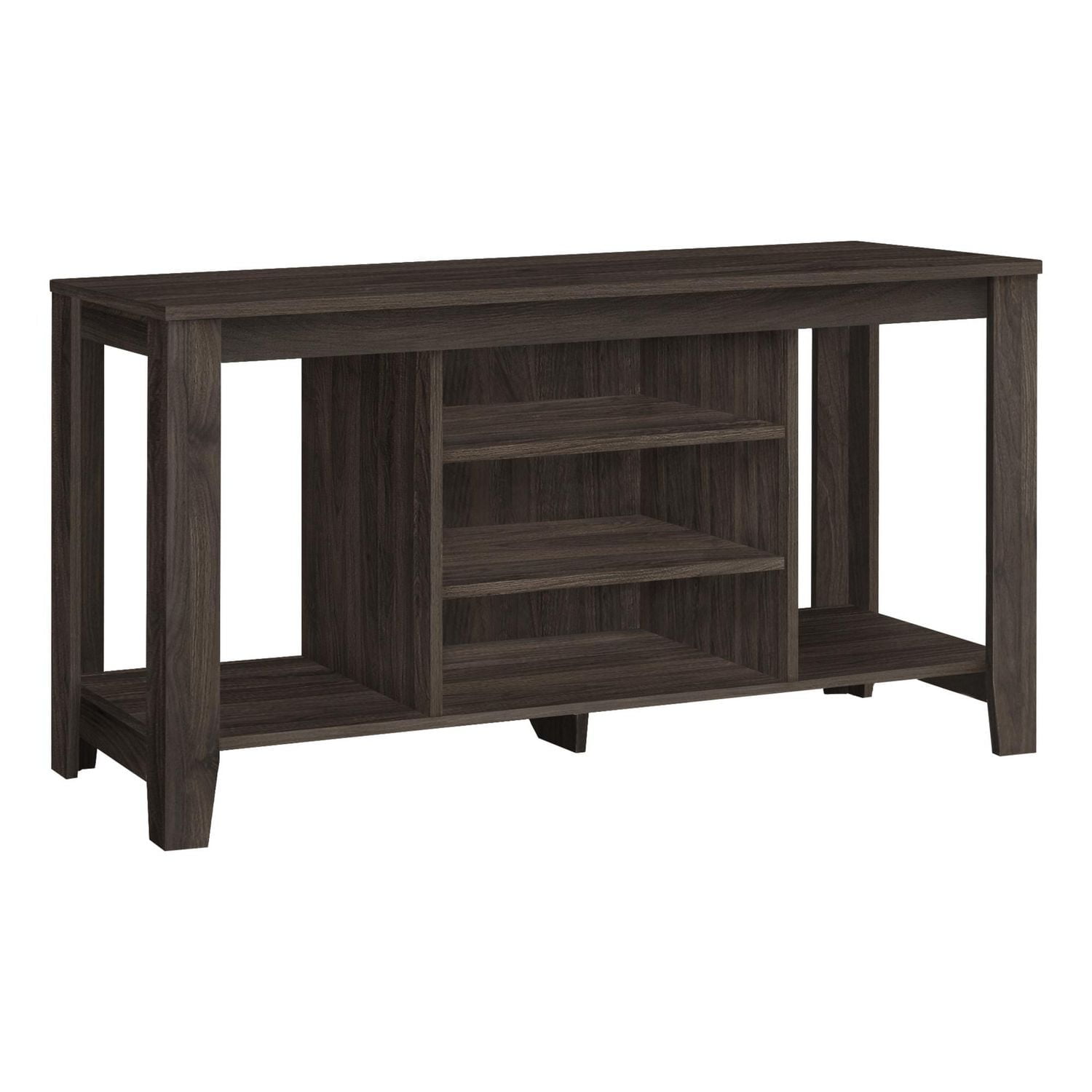 Monarch Specialties Meuble Tv, 48 Pouces, Console, Centre De Divertissement Média, Étagères De Rangement, Salon, Chambre À Coucher, Stratifié, Brun, Contemporain, Moderne