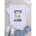 thumbnail image 2 of Women's Trendy Cat Print T-Shirt - Casual Crew Neck, Short Sleeve, Stretchy Polyester Blend, Machine Washable - Perfect for Summer & Casual Attire, 2 of 6