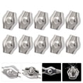 thumbnail image 3 of FRCOLOR Rope Connector 10pcs Stainless Steel Single Wire Rope Clamp Cable Grips Clip Kits Cable Clamp,0.67"X0.59"X0.35", 3 of 4