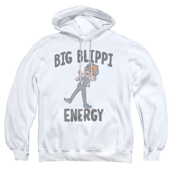 Blippi Big Blippi Energy Adult Pull-Over Hoodie, White, 3X-Large