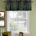 thumbnail image 5 of Green Forest Valances for Windows, Mysterious Primitive Forest Pine Tree Light Filtering Kitchen Curtains, Rod Pocket Window Valance Curtains for Living Room Bedroom, 60" W x 18" L, 2 Panels, 5 of 9