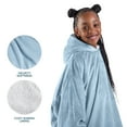 thumbnail image 2 of Bare Home Plush Sherpa Wearable Blanket - Fluffy & Soft - Lightweight - Youth, Light Blue, 2 of 7