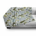 thumbnail image 3 of Luau Soft Flannel Fleece Throw Blanket, Beach with Surfers Silhouettes Waves and Exotic Plant Summer Theme, Cozy Plush for Indoor and Outdoor Use, 70" x 90", Olive Green Slate Blue, by Ambesonne, 3 of 6