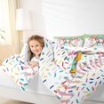 thumbnail image 3 of Castle Fairy Baseball Print King Bedding 7pcs, Ice Cream Drip King Bed in a Bag, Green Pink Blue, 3 of 7