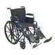 thumbnail image 1 of Silla de ruedas Drive Medical Blue Streak con reposabrazos abatibles, reposapiernas elevables, brazos plegables para escritorio de exterior, asiento de acero de aleación de 20 pulgadas, 1 of 5